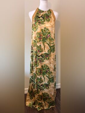 Karen Zambos Vintage Couture Floral 100% Silk Dress Women’s Size 6